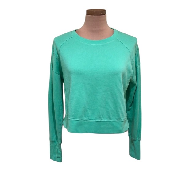 Sweaty Betty After Class Crop Sweatshirt Size Small Zest Green - Picture 1 of 9